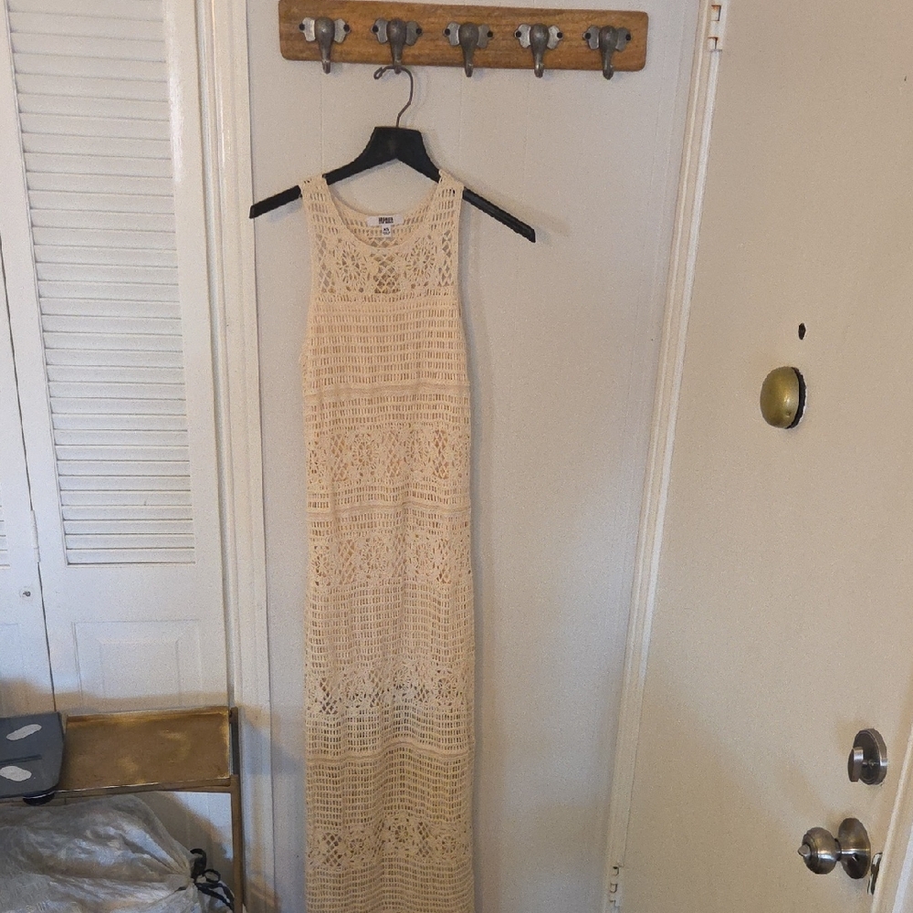 BB Dakota by Steve Madden Beige Crochet Maxi Dress